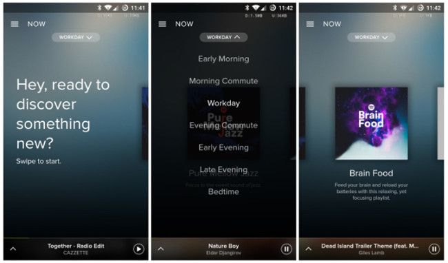Interfaz de Spotify Beta para Android