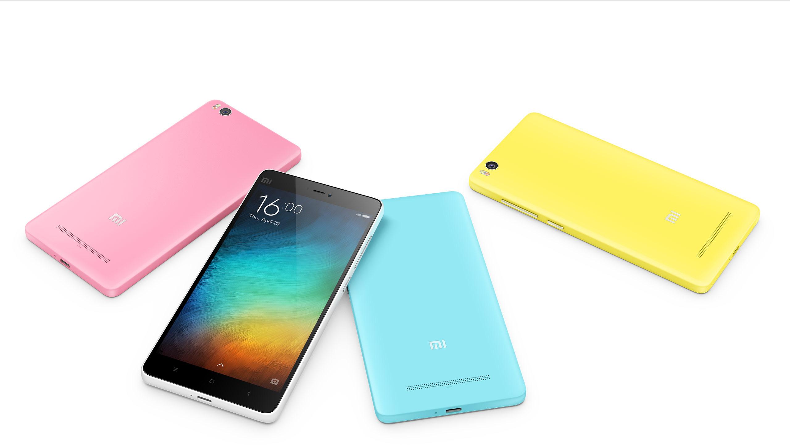 Xiaomi Mi 4i en color azul, rosa, amarillo y blanco
