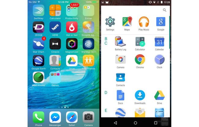 iOS 9 vs Android M, comparativa gráfica.