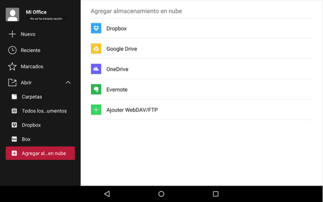 WPS Office para Android.