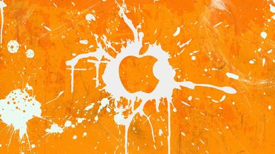 Logotipo de Apple en naranja