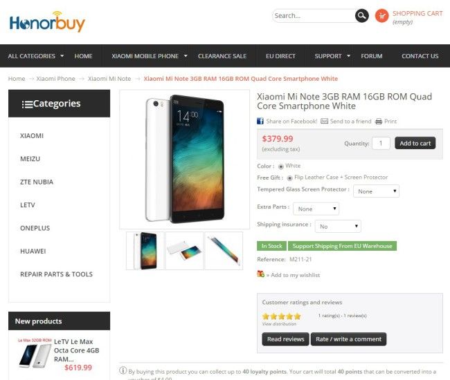 Imagen de la tienda online Honorbuy.com