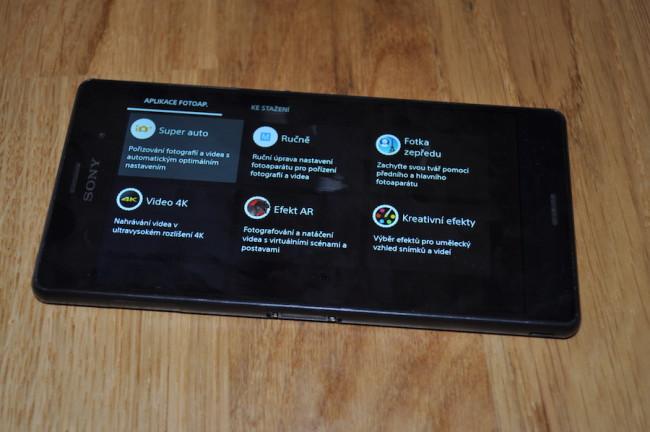 Interfaz de la camara del Sony Xperia Z3