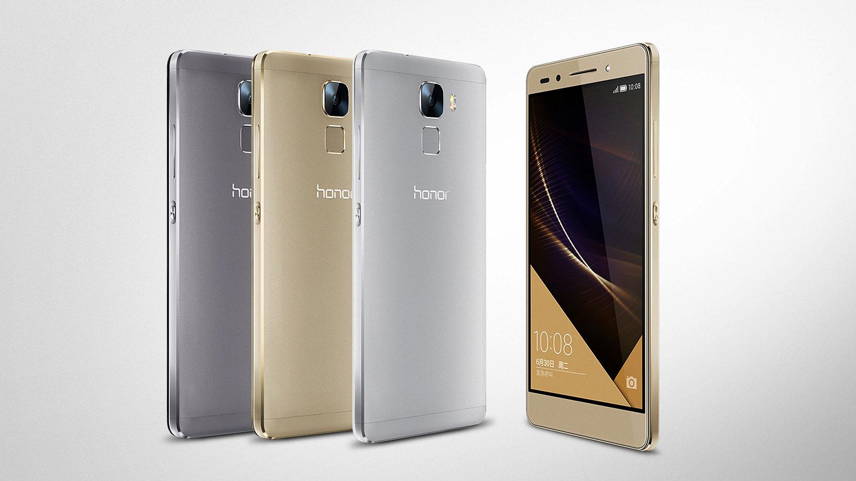 Huawei Honor 7 en color oro, plata y gris