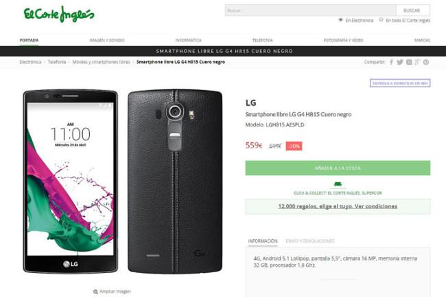 LG G4 con carcasa de cuero negro