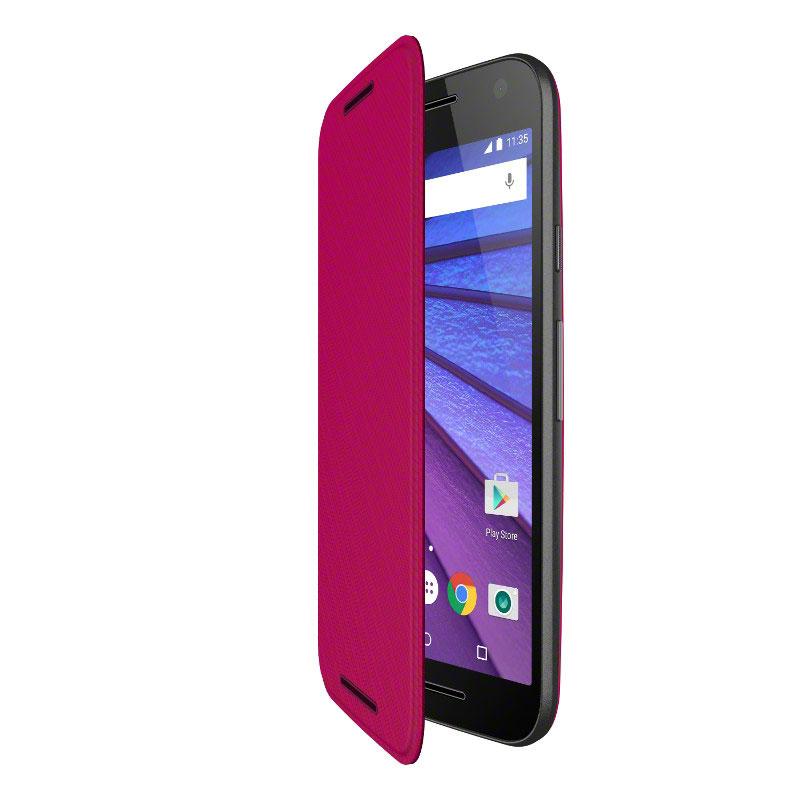 Motorola Moto G Tercera Generación con funda de color rojo
