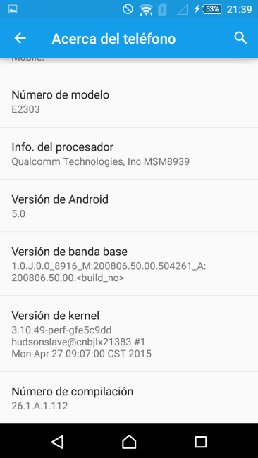 Sistema Sony Xperia M4 Aqua