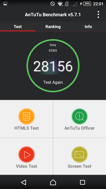 Resultado en AnTuTu del Sony Xperia M4 Aqua