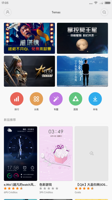 Temas para el Xiaomi Mi Note