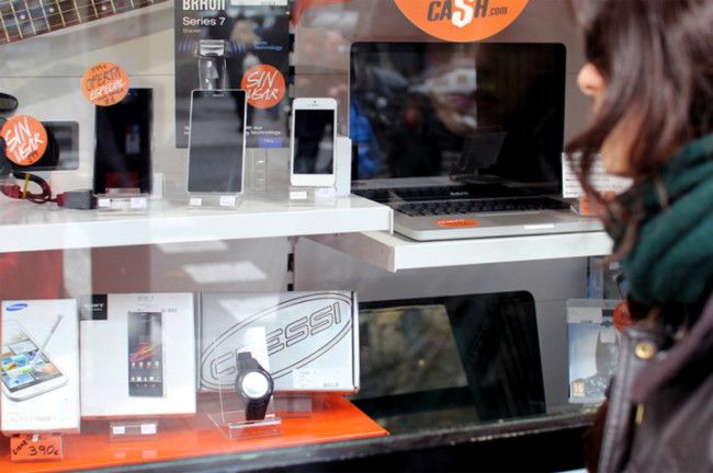 Mostrador con smartphones