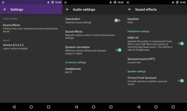 Ajustes de Sony Walkman
