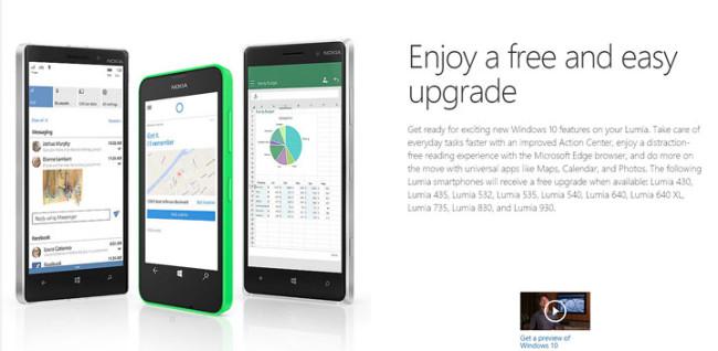 Primeros smartphones Lumia compatibles con Windows 10 Mobile