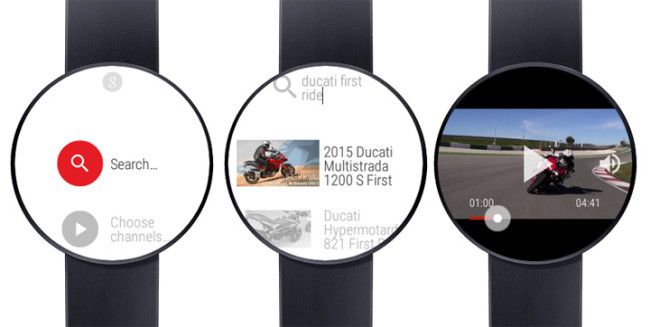 Interfaz de Video for Android Wear&YouTube