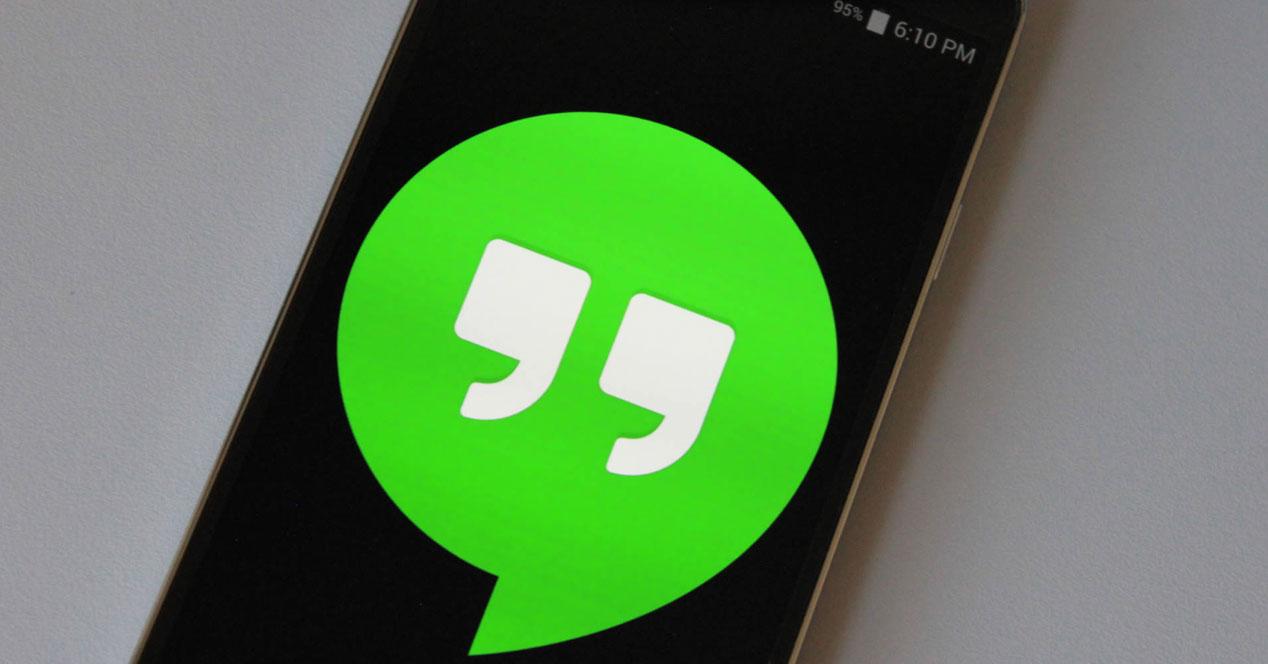 Logo de Hangouts en pantalla de Android