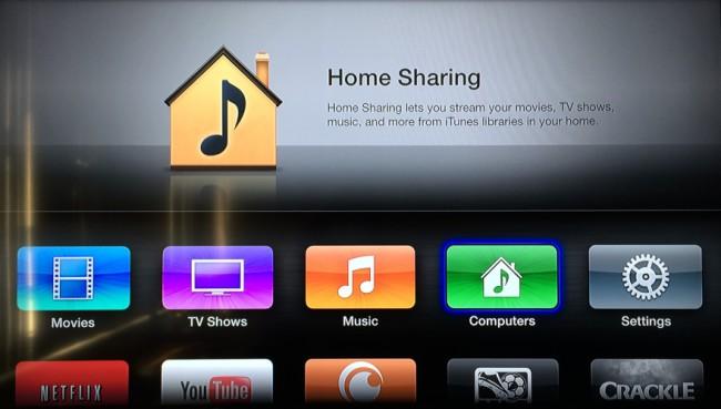 Home Sharing en Apple TV.