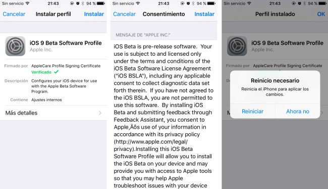 Instalar Beta pública iOS 9.