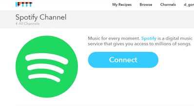 Canal Spotify en IFTTT