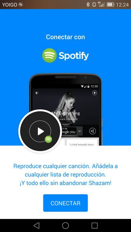 Pantalla Shazam listas Spotify
