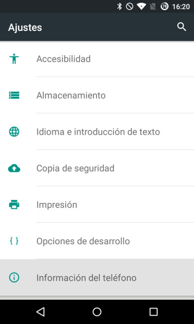 Android - Actualizar CyanogenMod, pantalla de ajustes