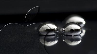 Logo de Apple en gris