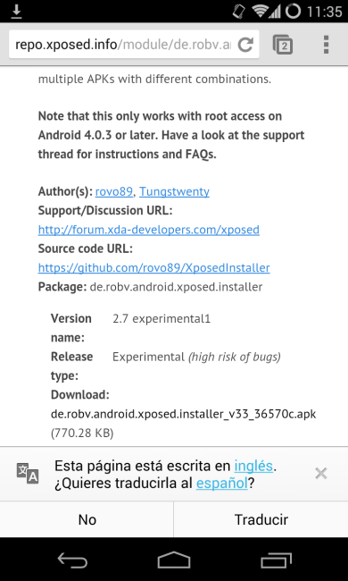 Descargar Xposed Framework en Android