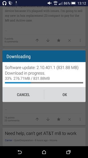 Actualización OTA con Android 5.1 para el HTC One M9