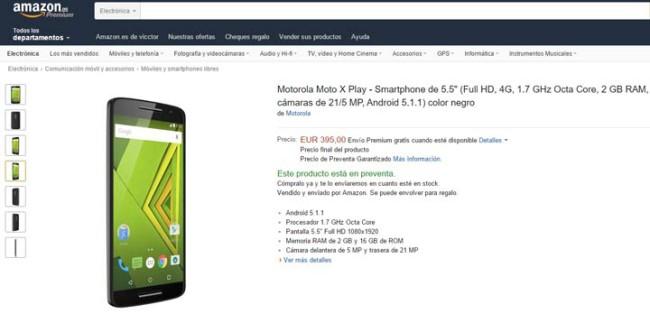 Motorola Moto X Play en Amazon