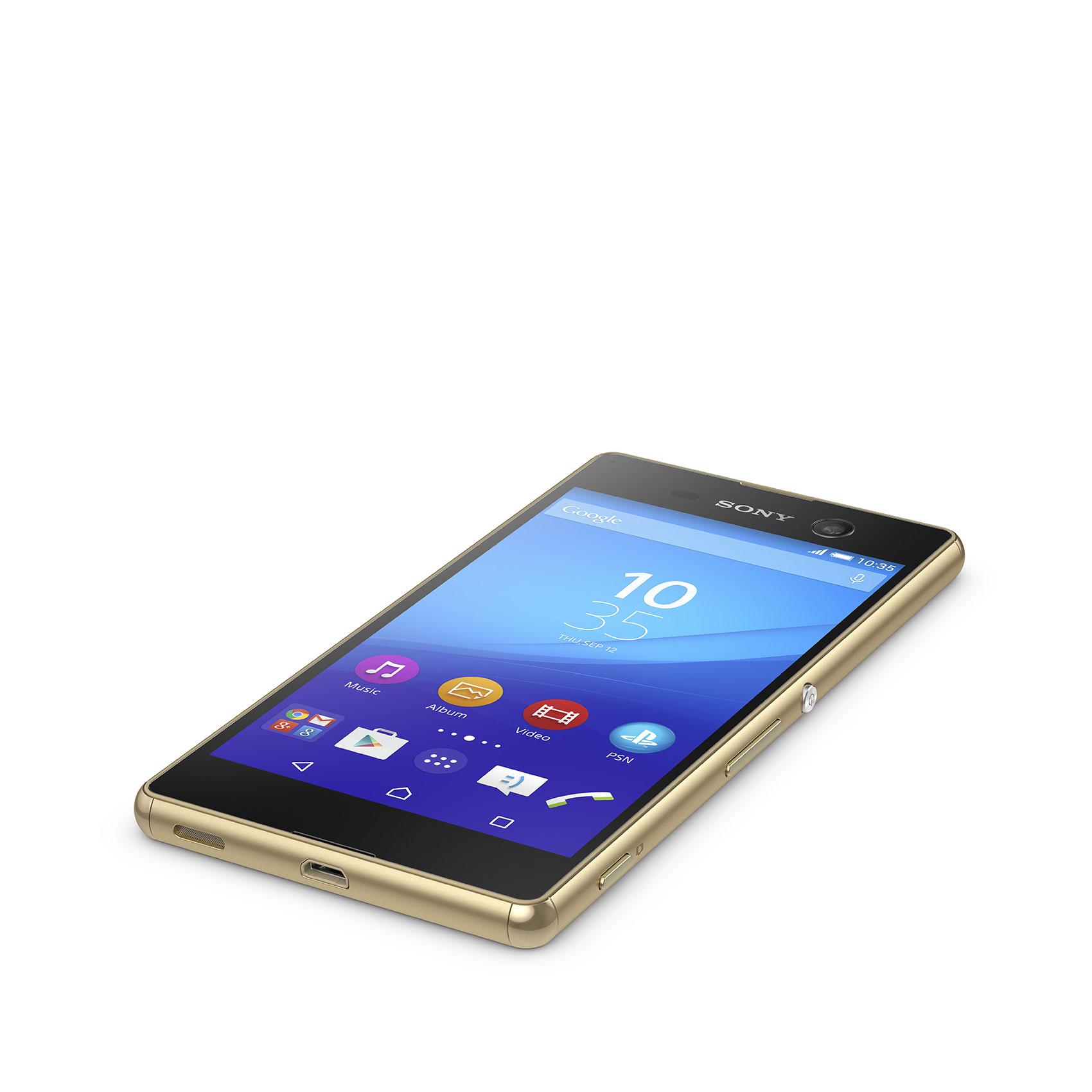 Sony Xperia M5 pantalla encendido color oro