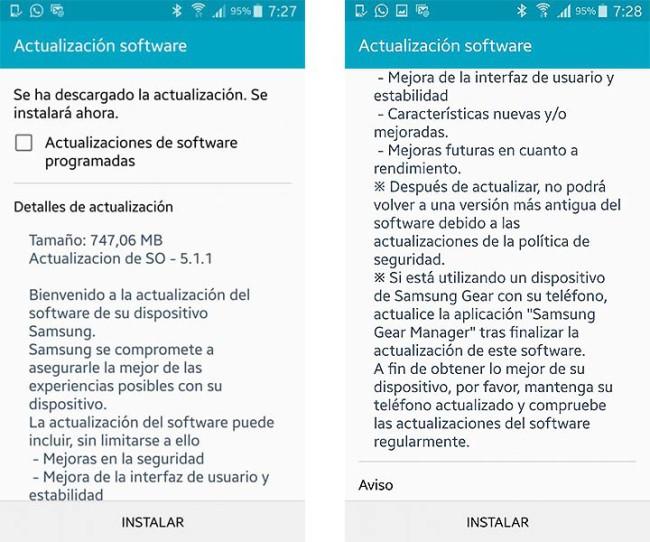 Firmware Android 5.1.1 en el Samsung Galaxy Note 4