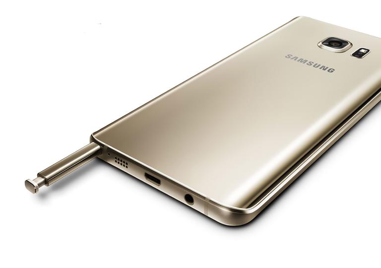 Samsung Galaxy Note 5 dorado lapiz vista trasera
