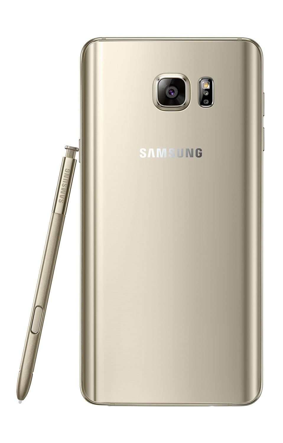 Samsung Galaxy Note 5 trasera color dorado