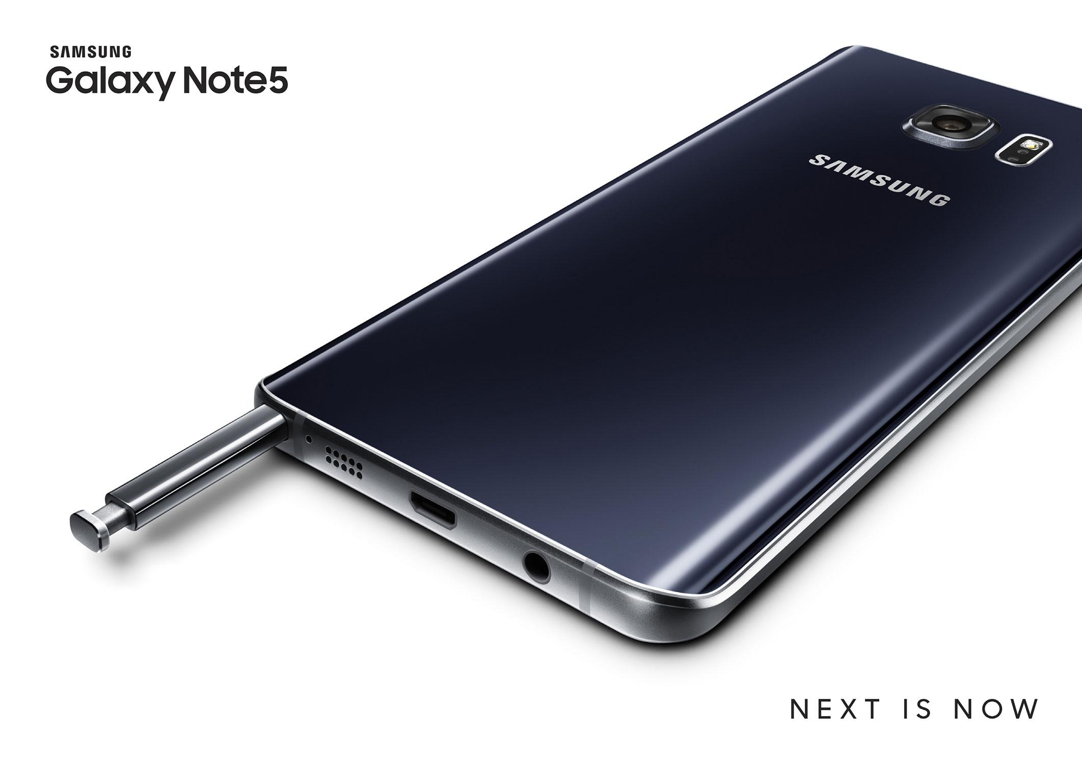Samsung Galaxy Note 5 azul detalle del lapiz