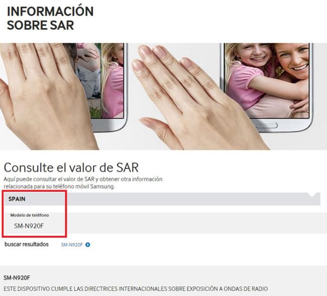 Valor SAR del Samsung Galaxy Note 5