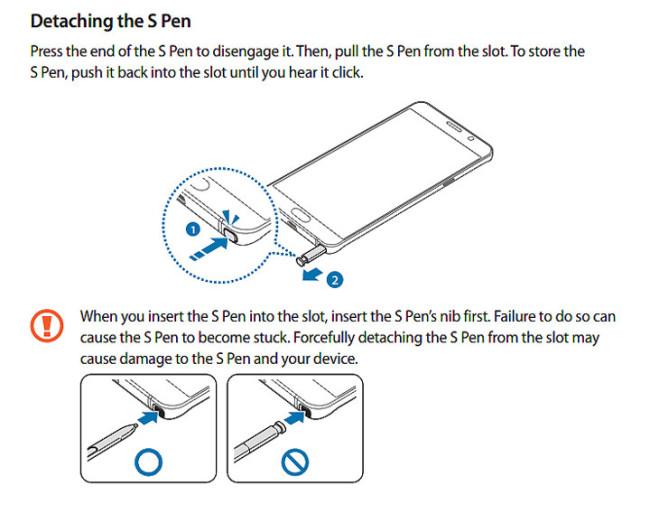 Instrucciones de uso de S Pen del Samsung Galaxy Note 5