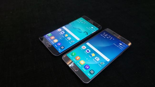 Samsung Galaxy Note 5 y S6 Edge Plus frontal