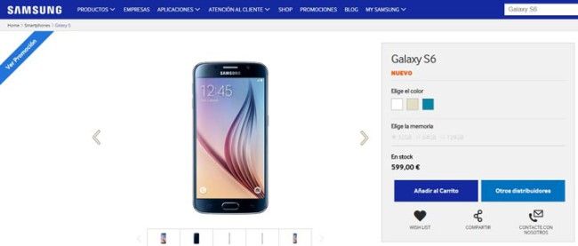 Precio del Samsung Galaxy S6