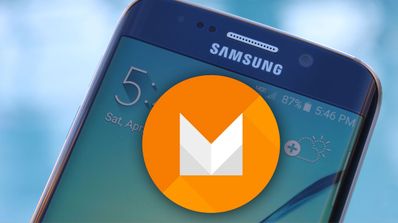 Samsung Galaxy S6 edge con logo Android M