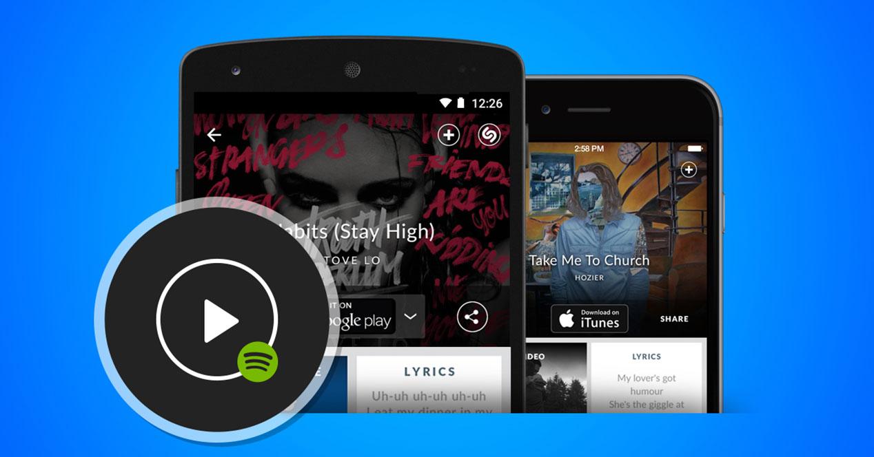 Shazam reproductor Spotify