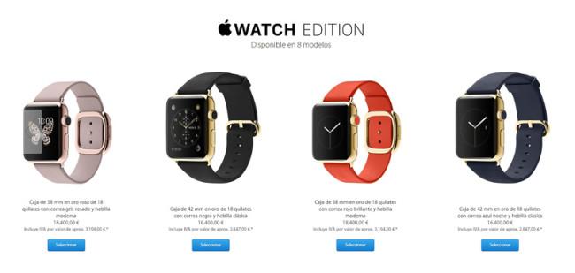 Precios del Apple Watch Edition de oro