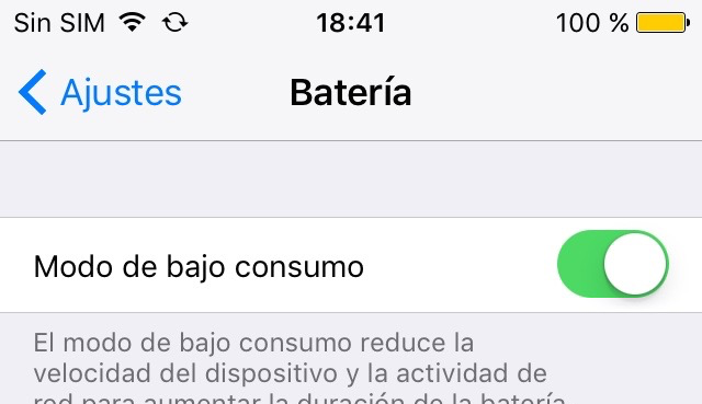 Bajo consumo en iOS 9