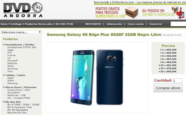 Precio del Samsung Galaxy S6 Edge Plus