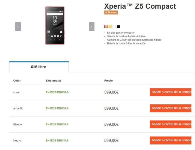 Xperia Z5 Compact a la venta