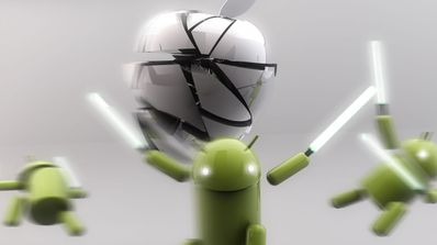 Android partiendo manzana