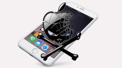 iPhone 6 con calavera Apple