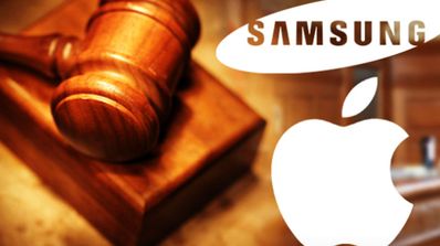 mazo con logos de Apple y Samsung