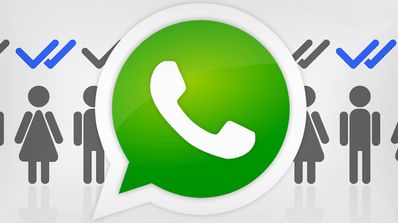 Logo de WhatsApp con doble check azul en personas
