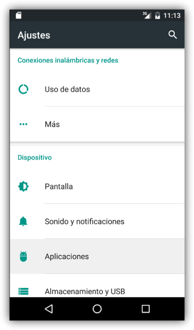 Ajustes - Aplicaciones en Android 6.0