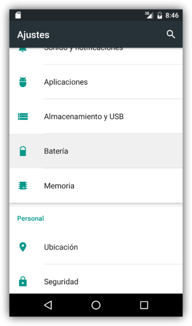 Ajutes de batería de Android 6.0