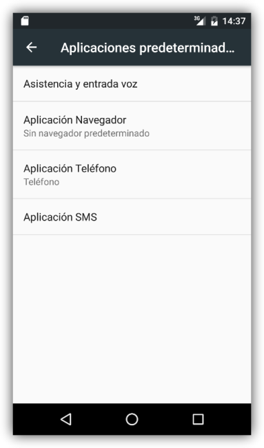 Android 6.0 Marsmallow - Cambiar aplicaciones por defecto - aplicaciones disponibles