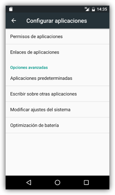 Android 6.0 Marsmallow - Cambiar aplicaciones por defecto - configuracion avanzada